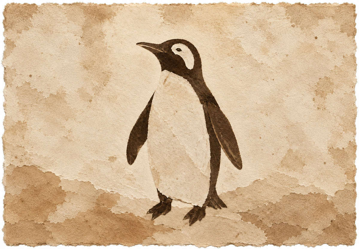 Pinguin-Silhouette (Querformat)