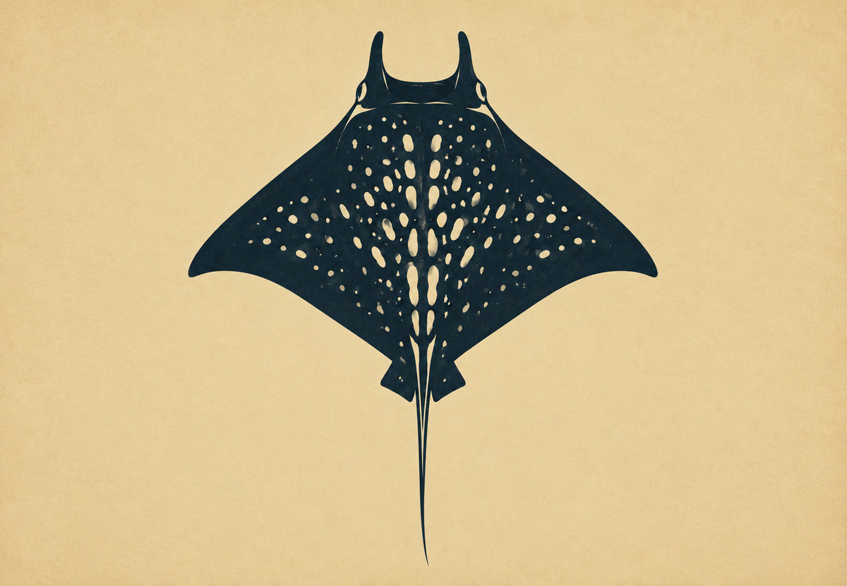 Silhouette eines Mantarochens (Querformat)