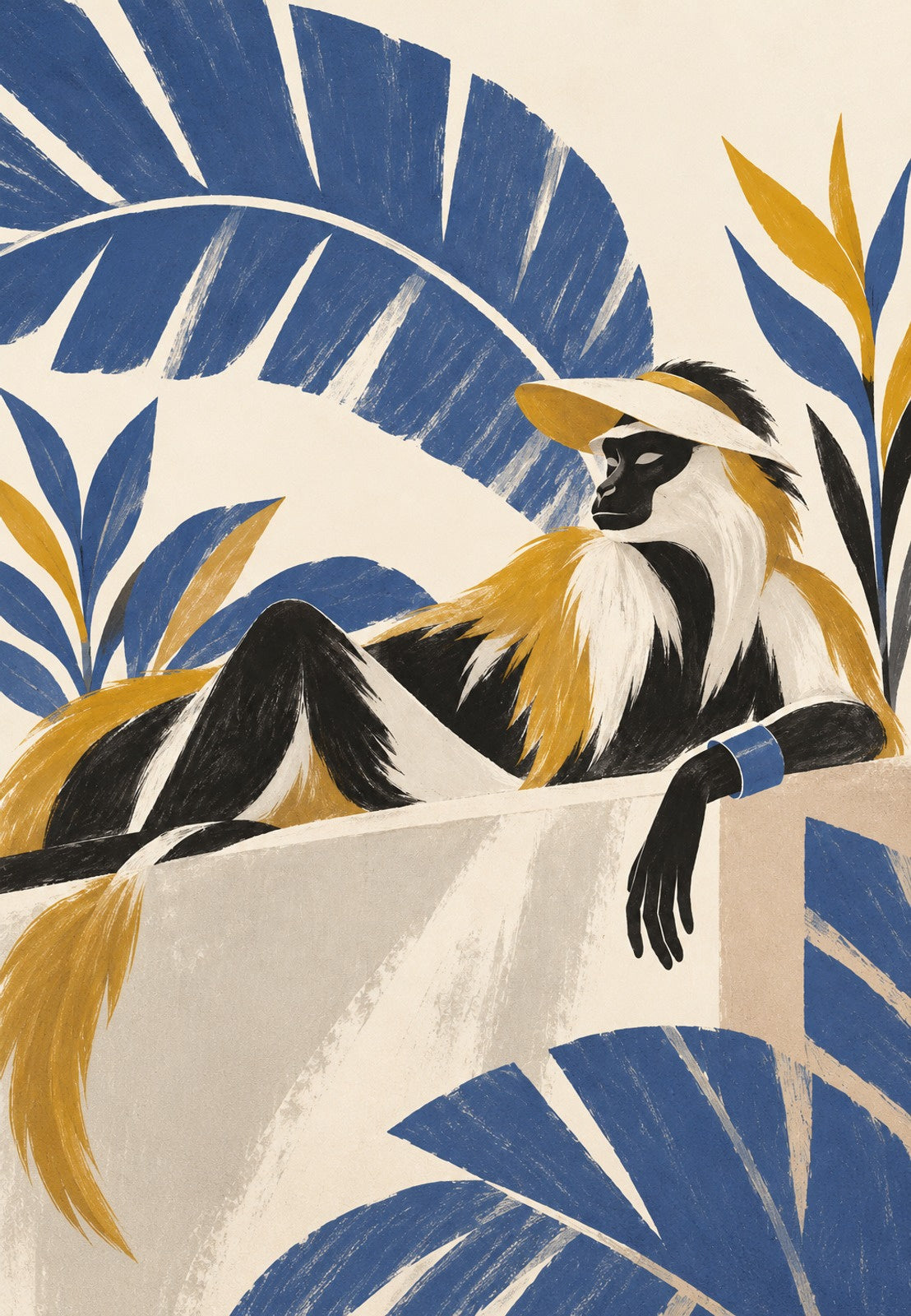 Nonchalant Monkey Beneath the Palms