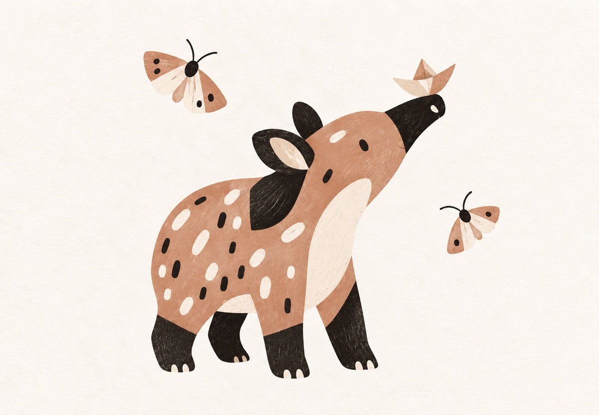 Tapir com barco de papel (Horizontal)