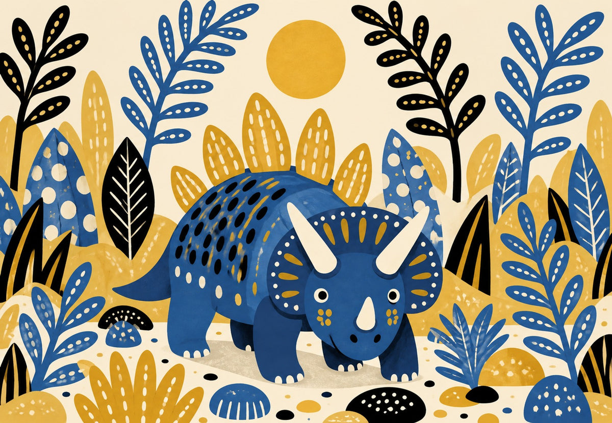 Triceratops ve zlaté džungli (Na šířku)