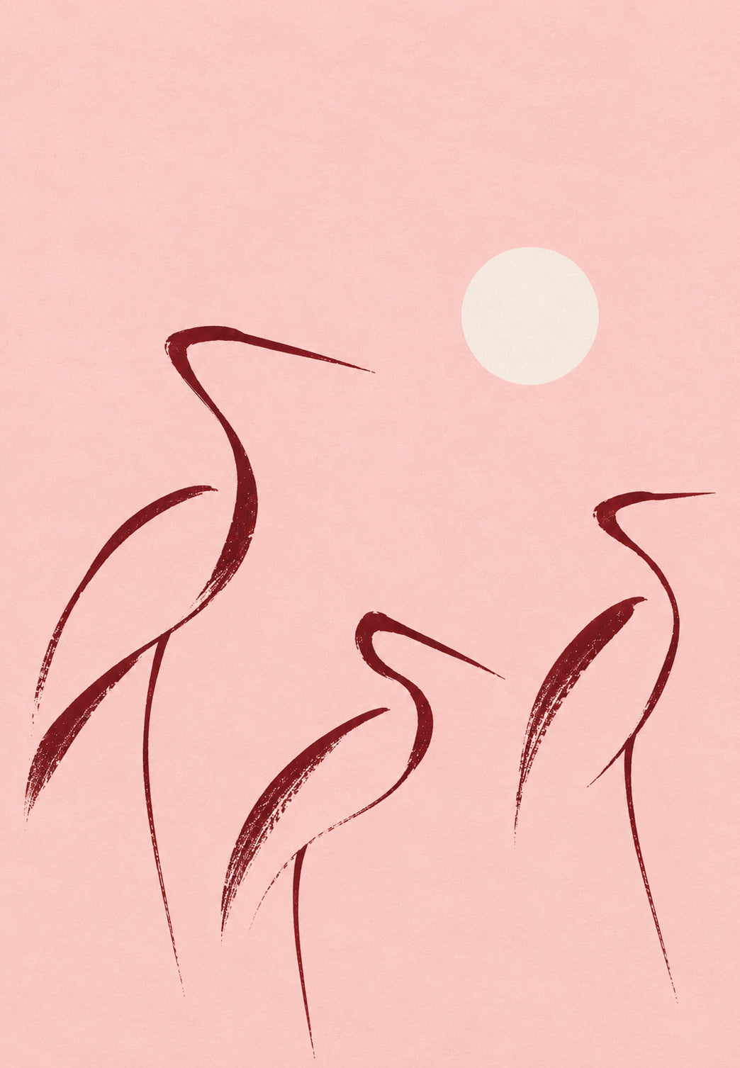 Tre aironi sotto la luna