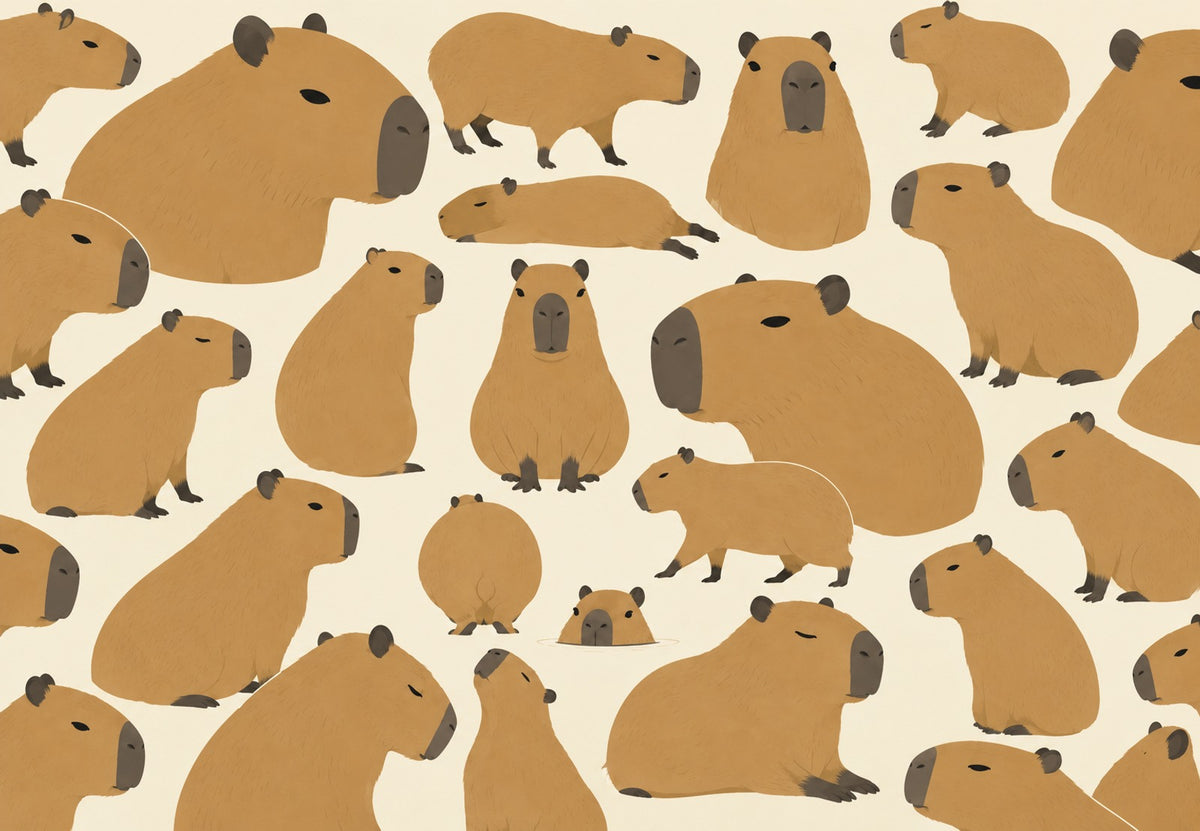Eine Bande Capybaras (Querformat)