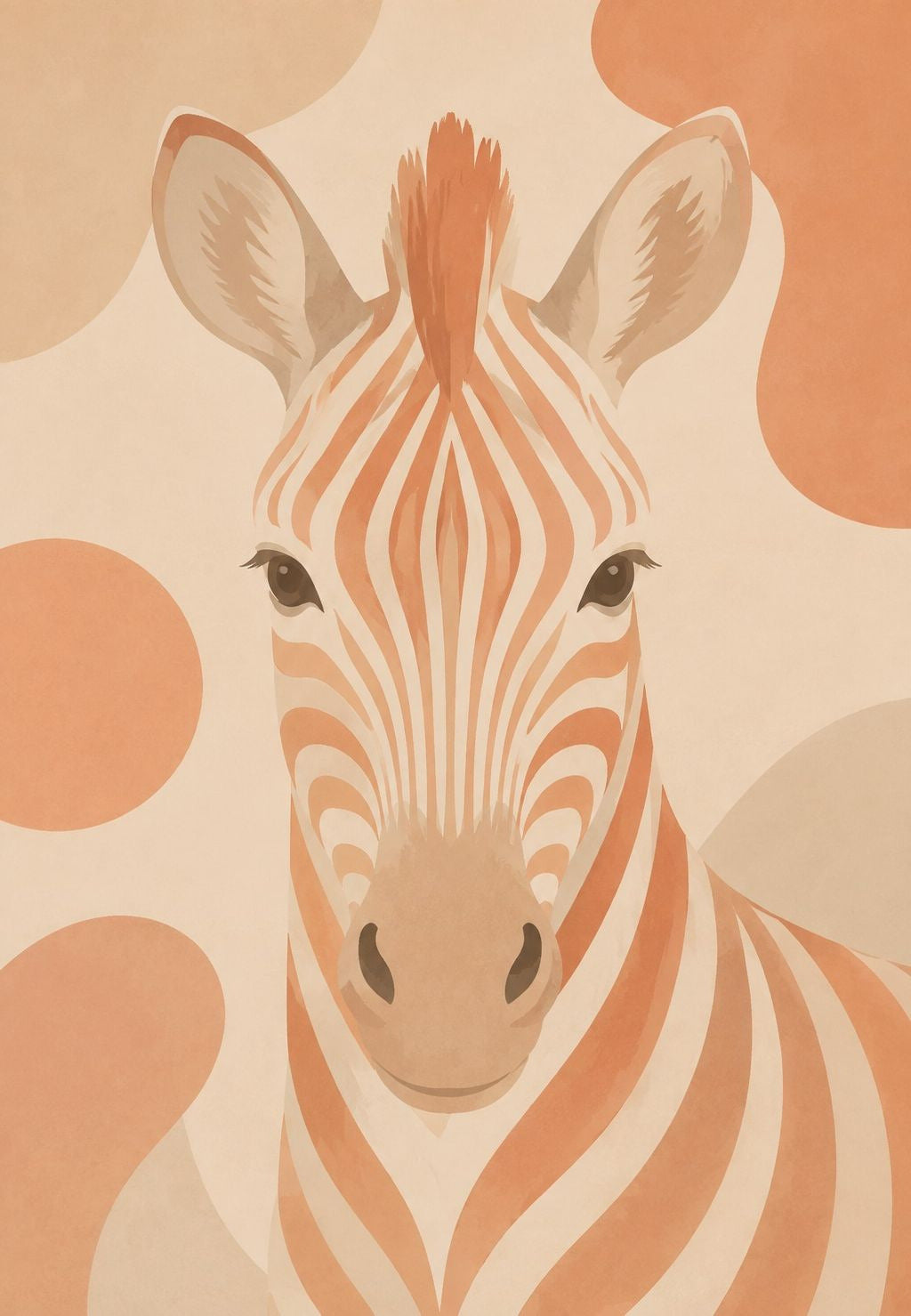 Zebra in abrikoos- en beigetinten