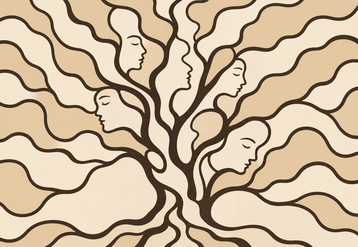 Dicke Kontur ohne Schatten, Sepia (Querformat)