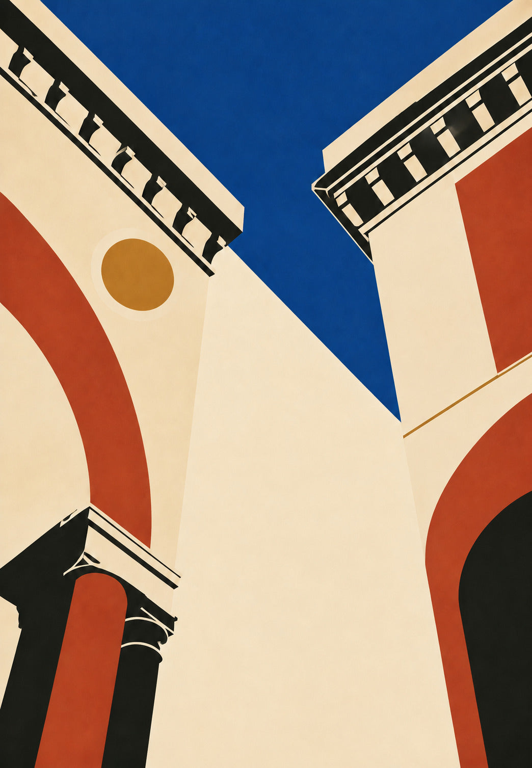 Archi rossi sotto il cielo blu