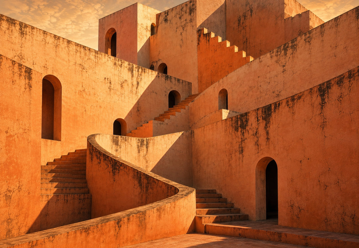 Ochre Staircases at Sunset (Landscape)