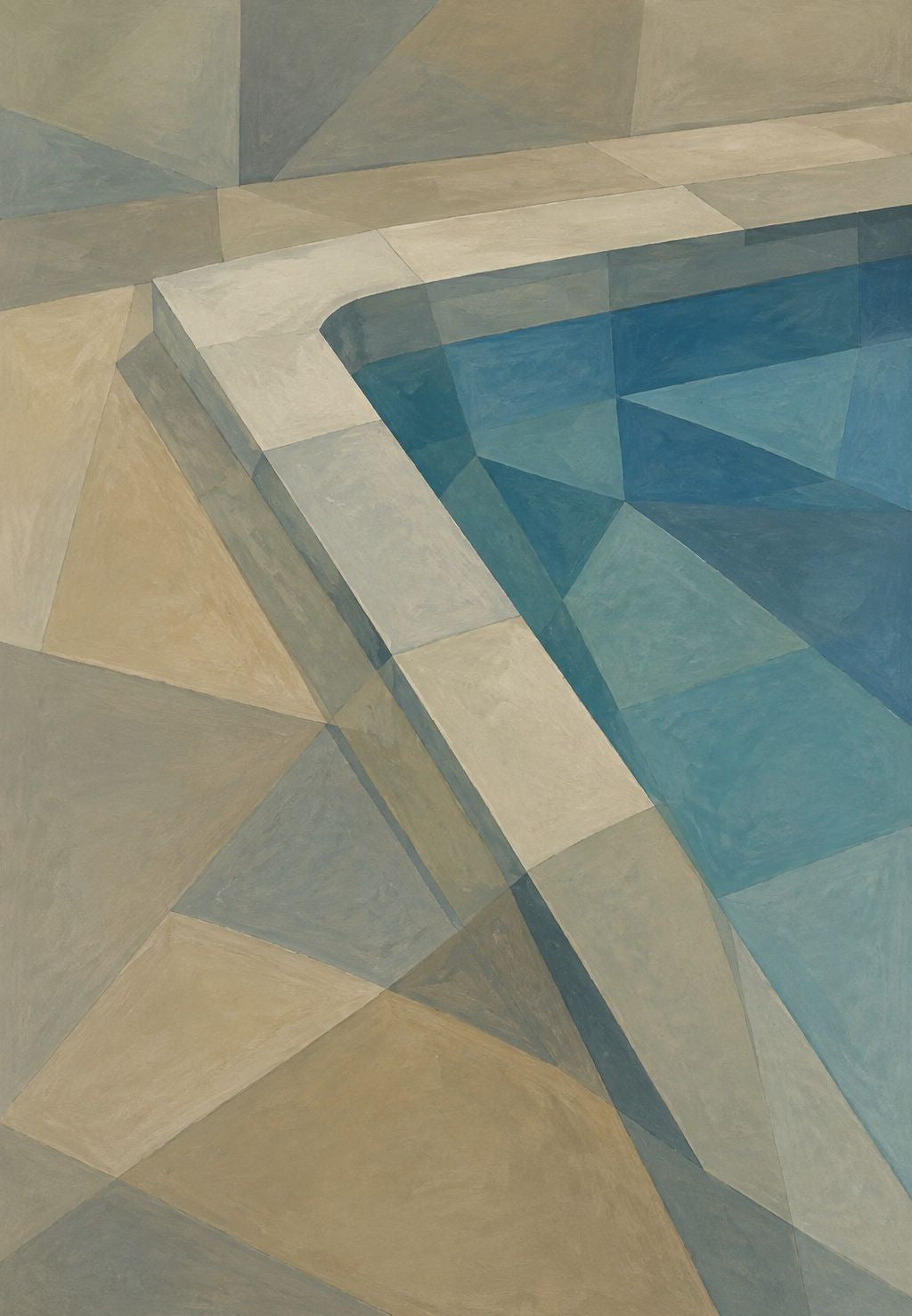 El rincón azul de la piscina
