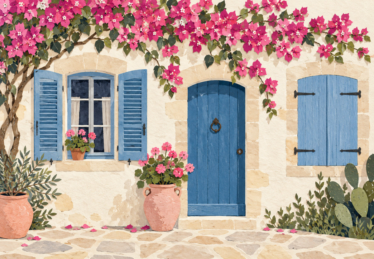 The House with Blue Shutters (Landscape)