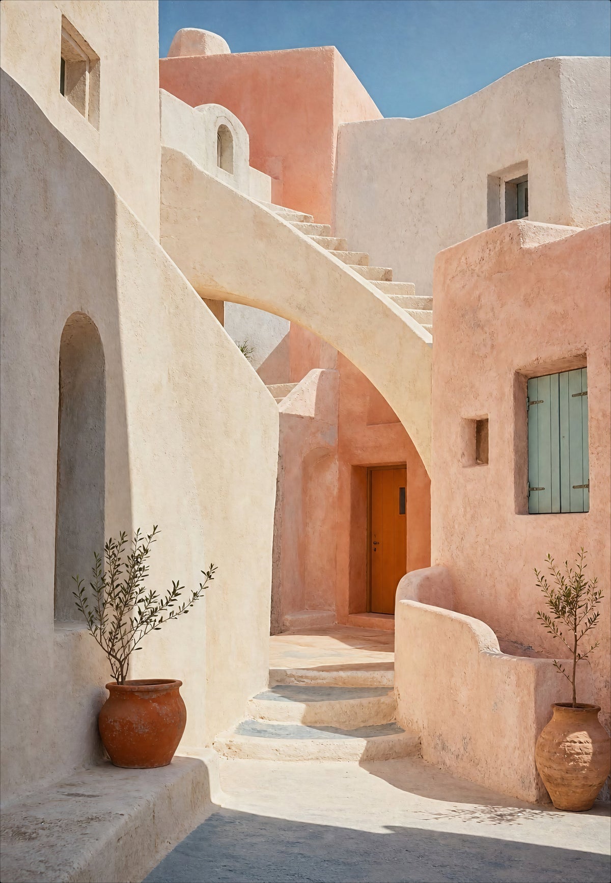 Die gewölbte Gasse mit Olivenbäumen