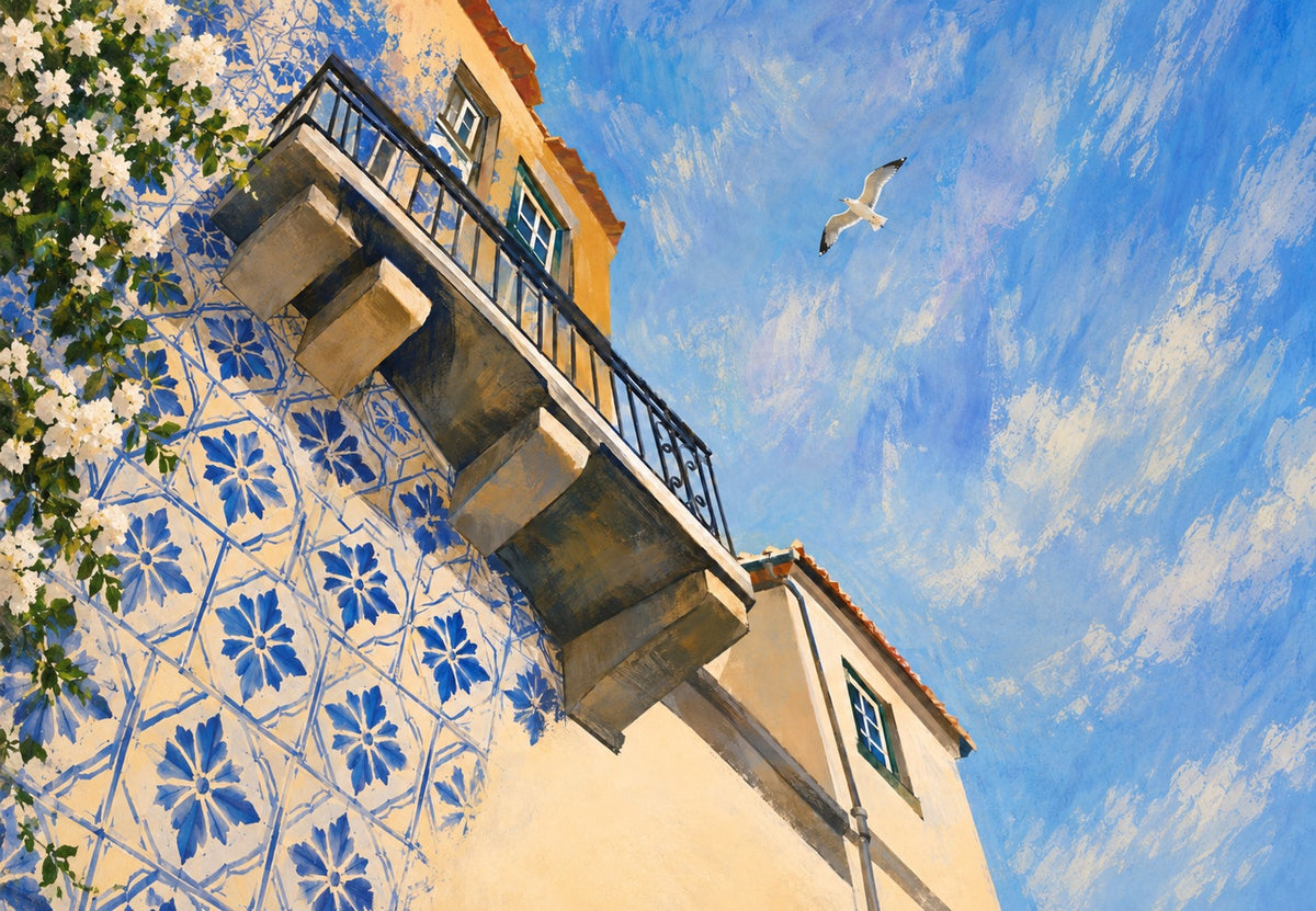 Il balcone di azulejos di Porto (Orizzontale)