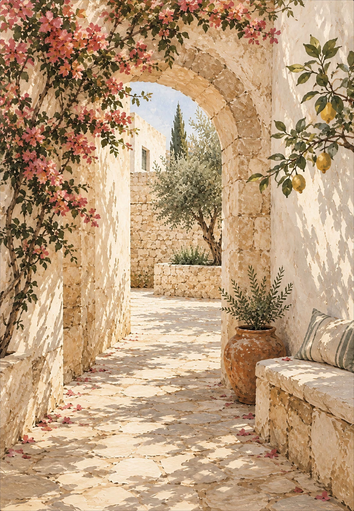 Il passaggio fiorito di bouganville