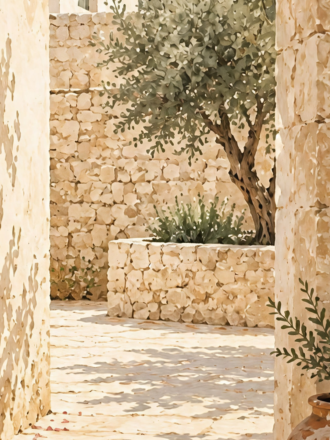 Detail a taille reelle du tirage, affiche architecture le passage fleuri de bougainvillees