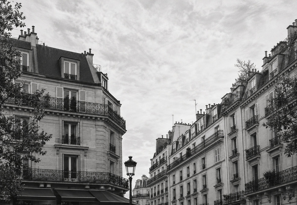 Streetlamp and Paris Rooftops (Landscape)