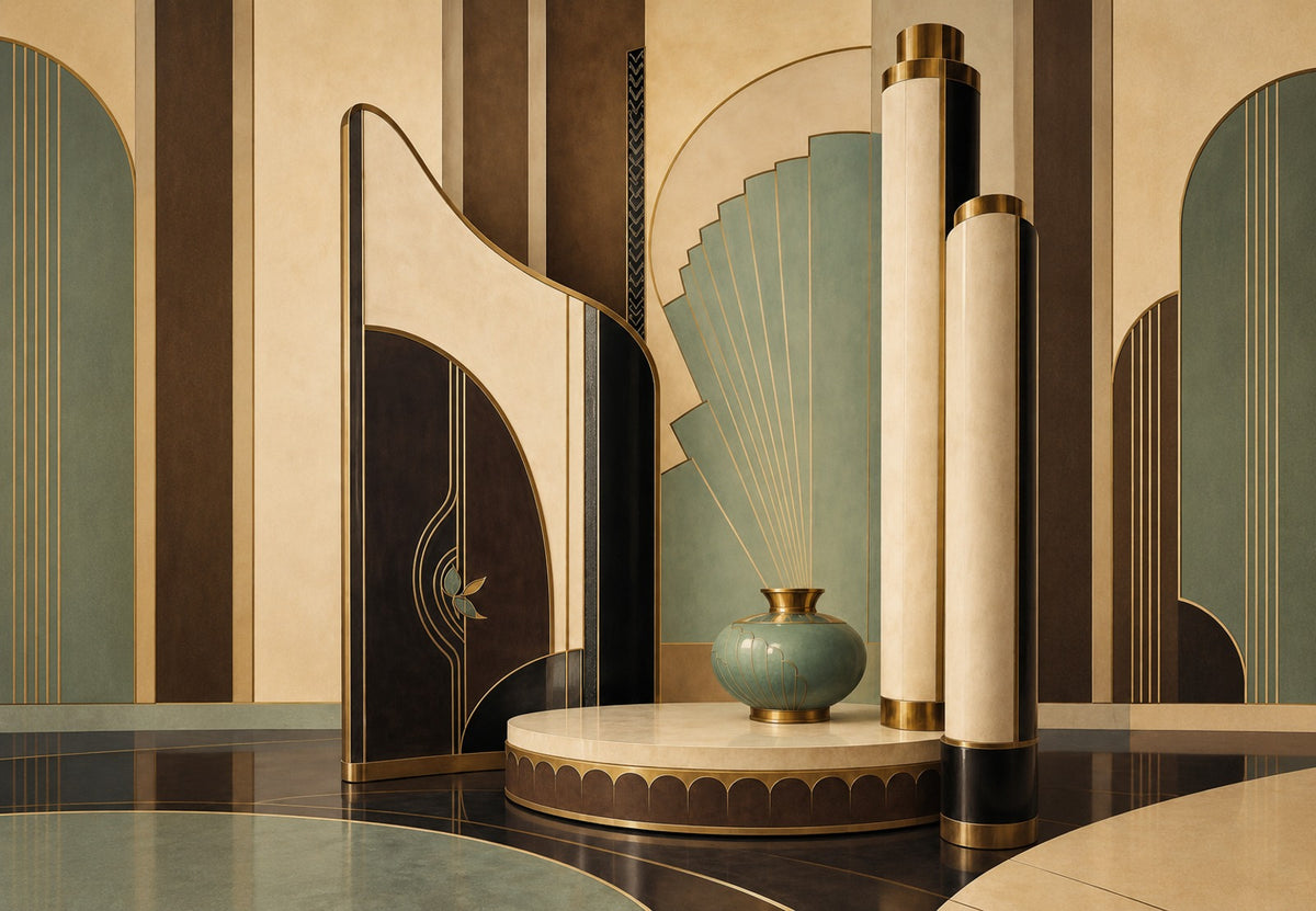 The celadon vase before the fan (Landscape)