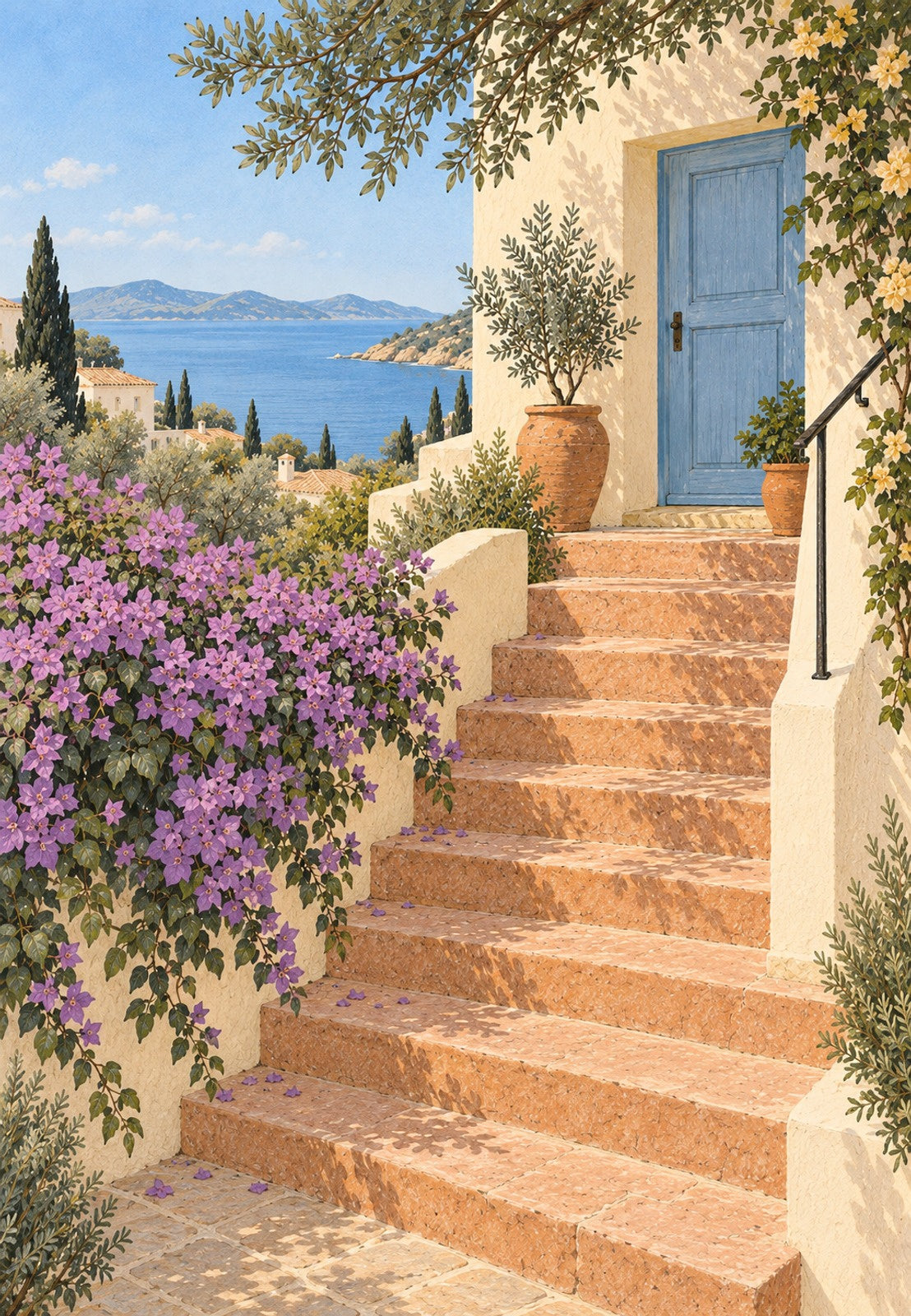 The Steps Beneath the Mauve Flowers