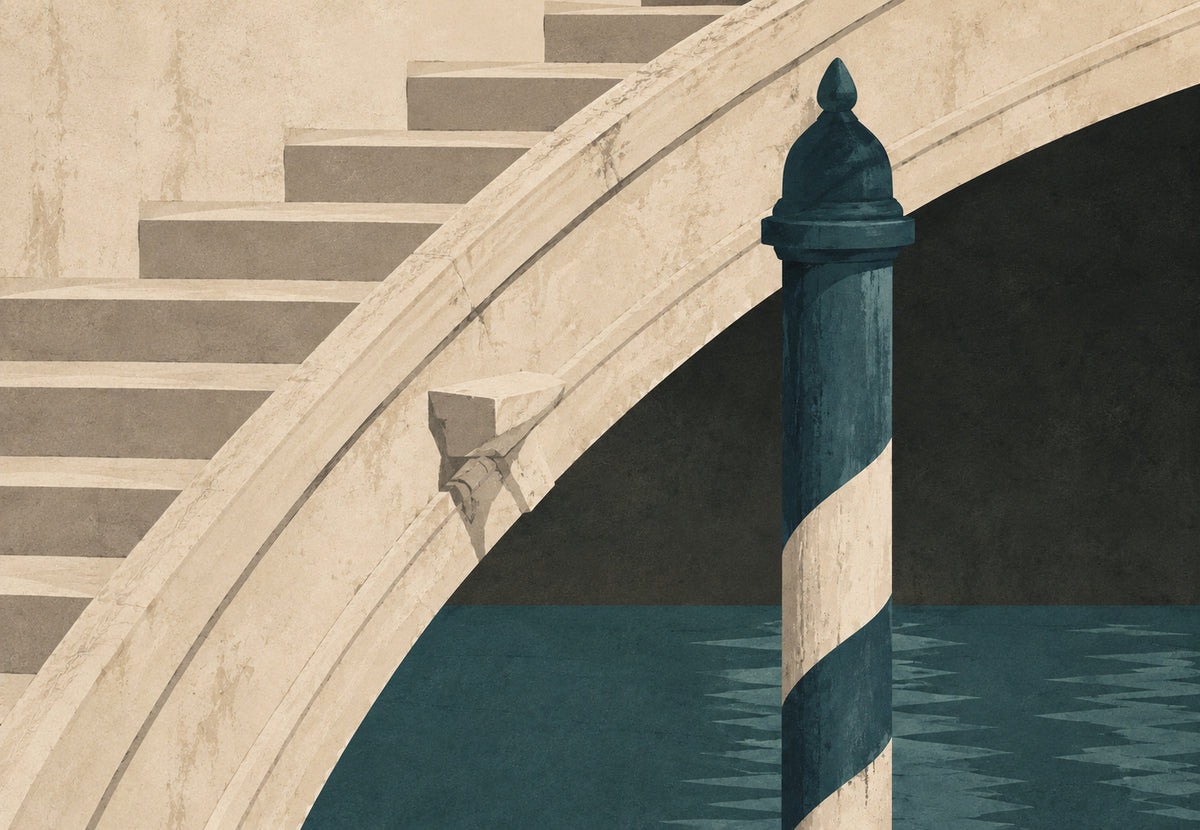 Bridge and Mooring Post in Venice (Landscape)