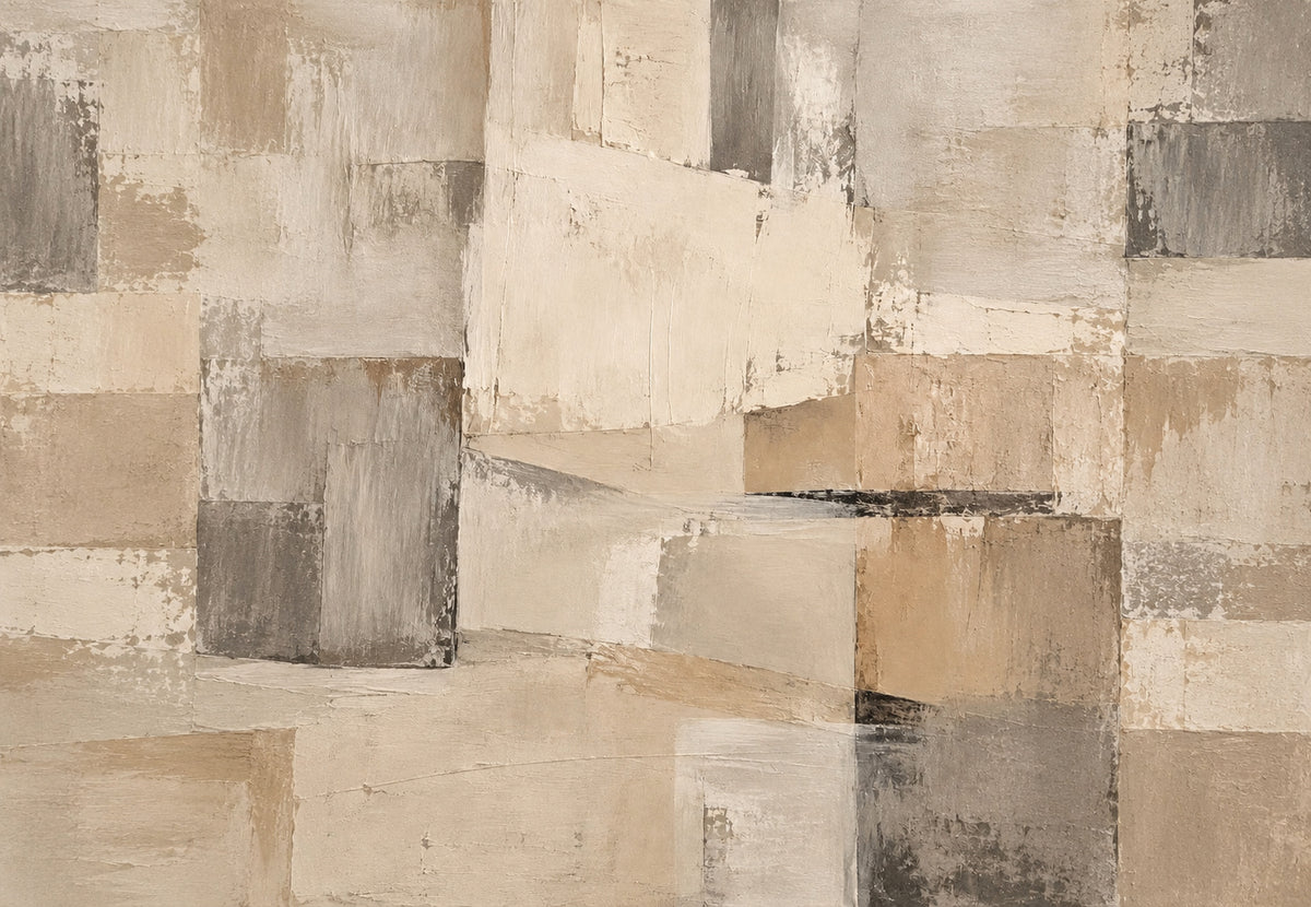 Strati di pietra beige e grigia (Orizzontale)