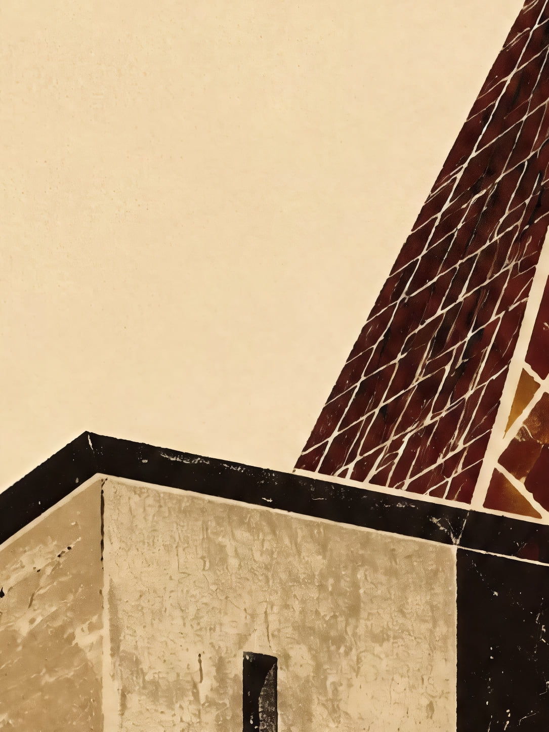 Detail a taille reelle du tirage, affiche architecture toits polychromes de dijon