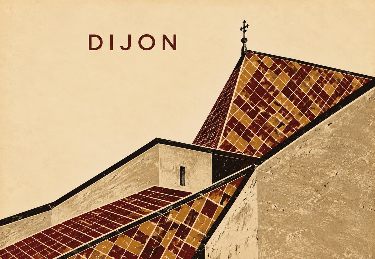 Bunte Dächer von Dijon (Querformat)