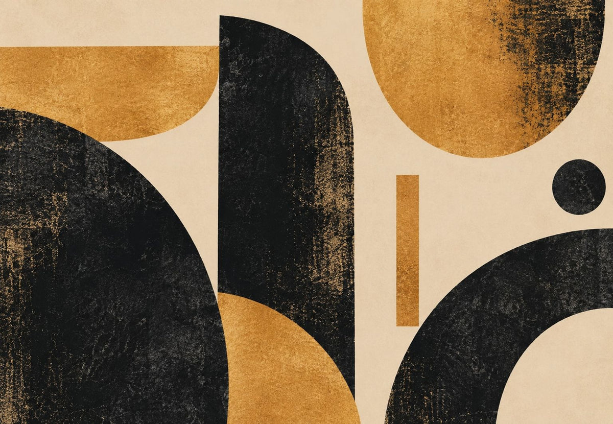 Arches and Circles in Black and Gold (Landscape)