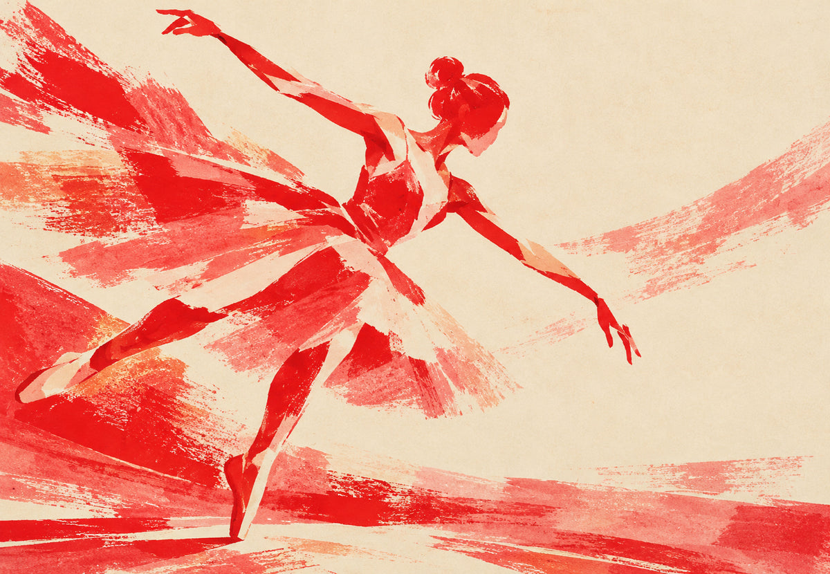 Scharlachrote Ballerina (Querformat)