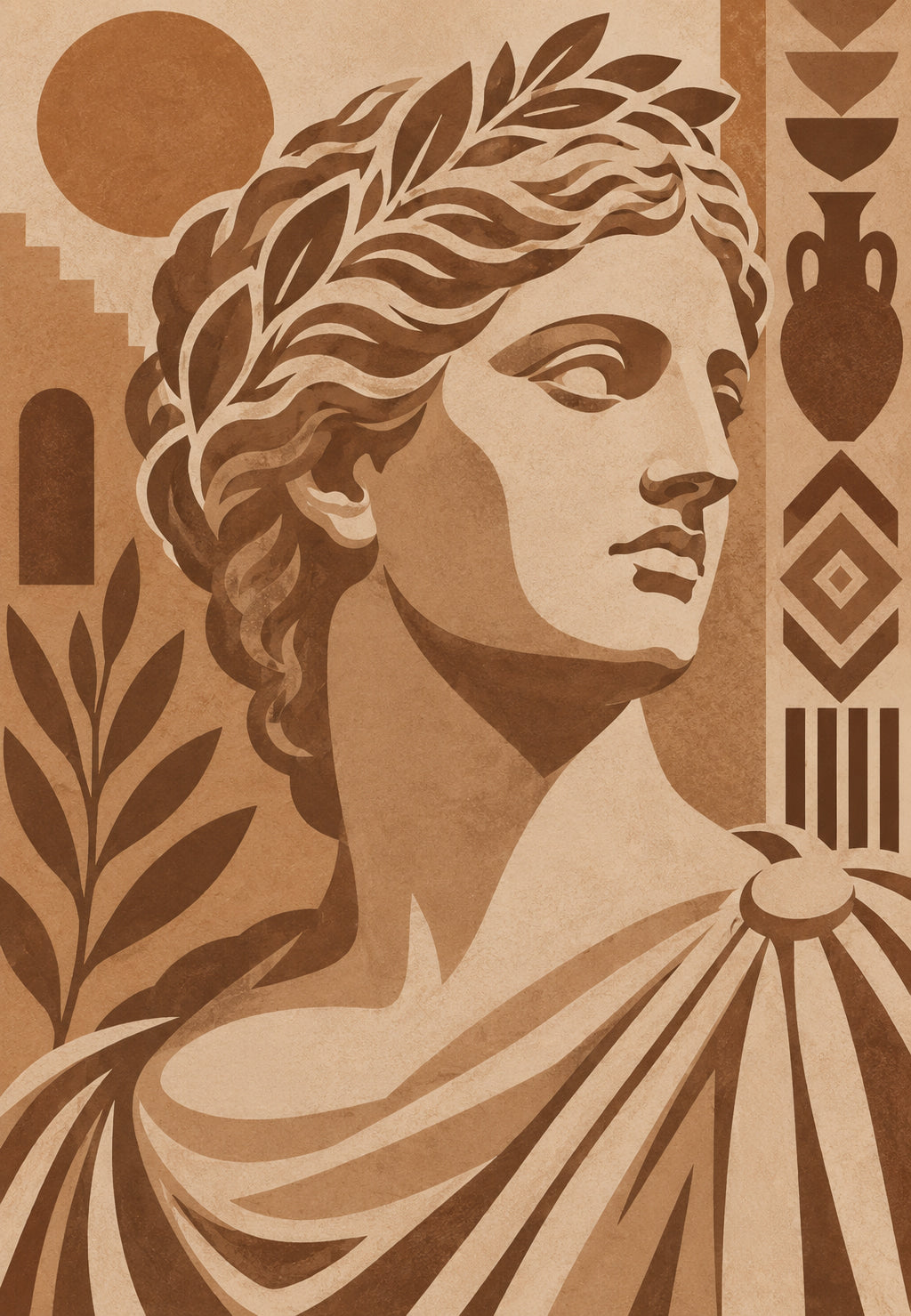Busto con corona d'alloro
