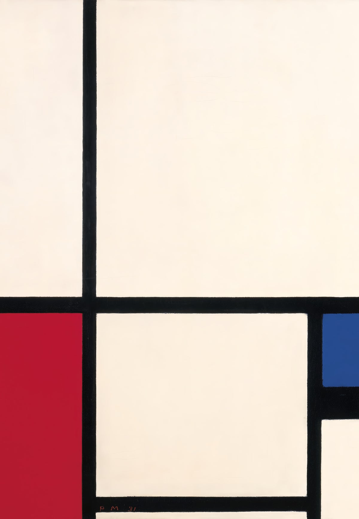 Composition I avec rouge et bleu