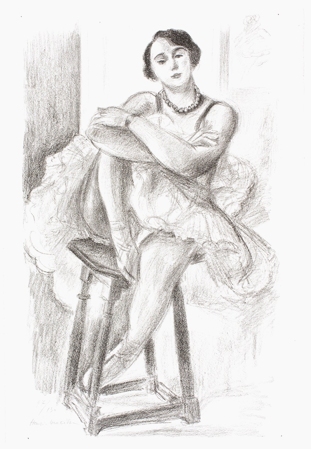 Danseuse assise sur un tabouret