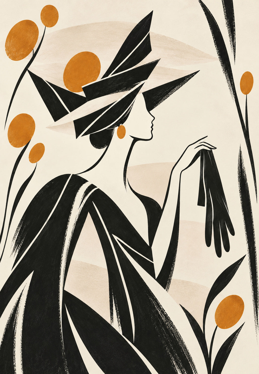 Elegance in a Graphic Hat