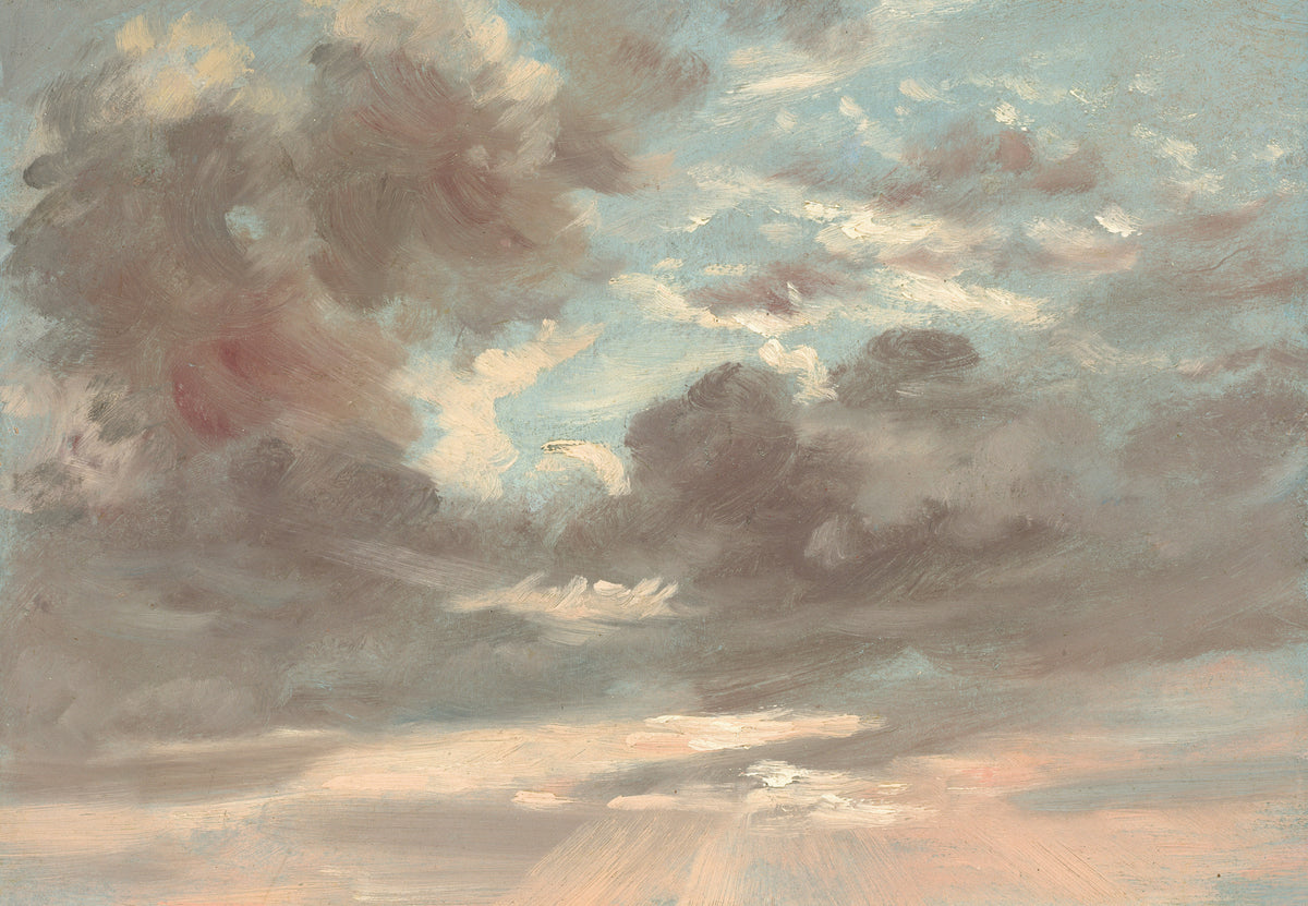 Étude de nuages, coucher de soleil orageux