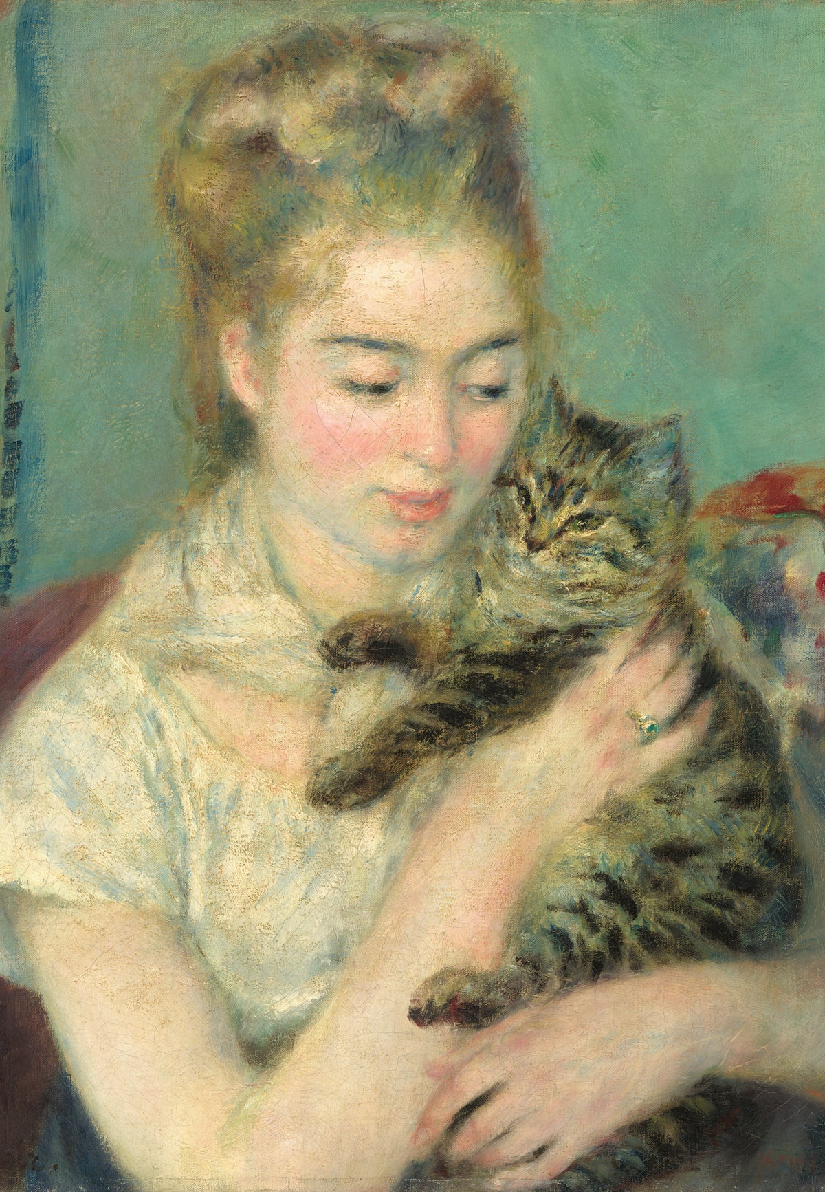 Frau mit Katze