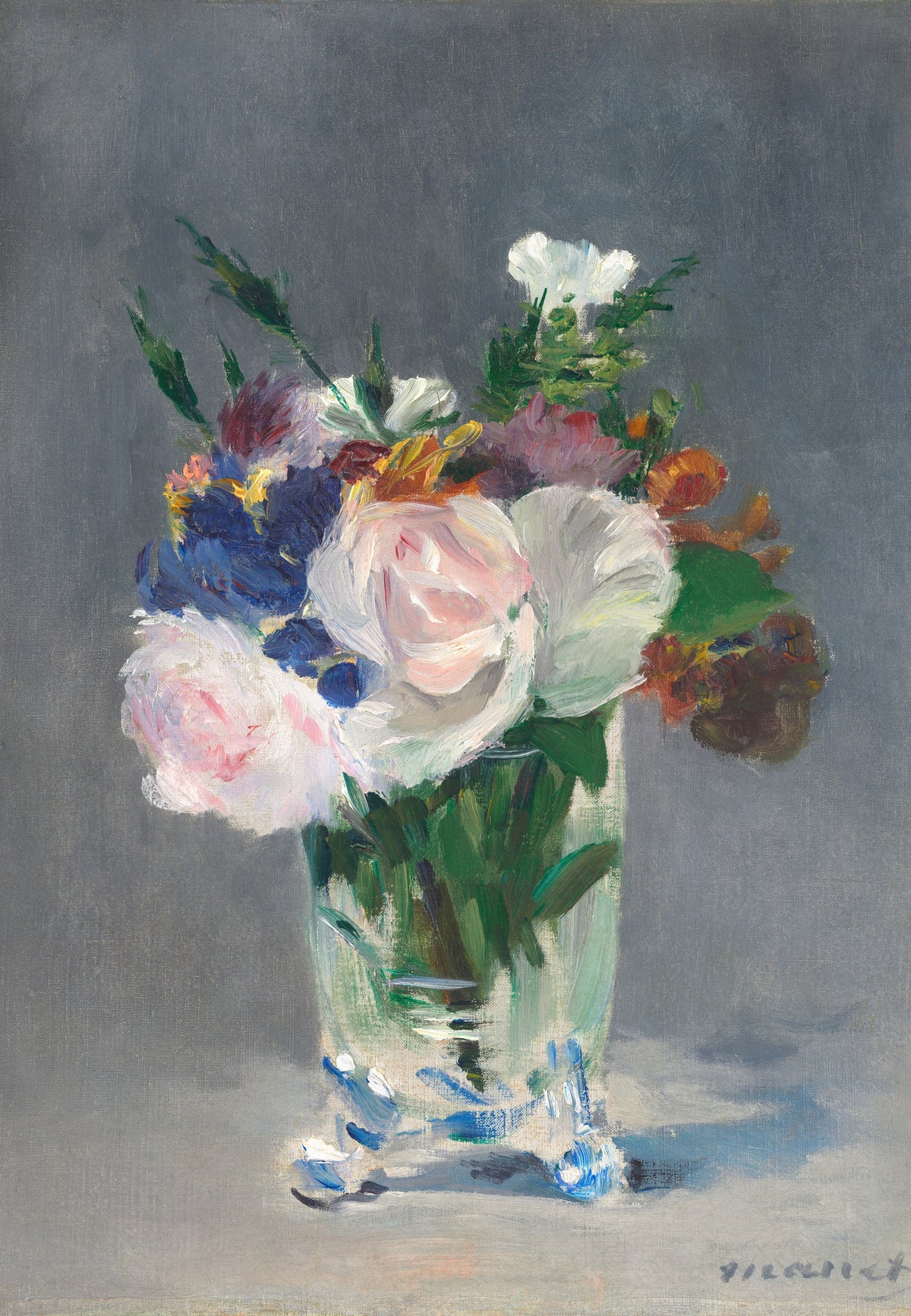 Blumen in einer Kristallvase