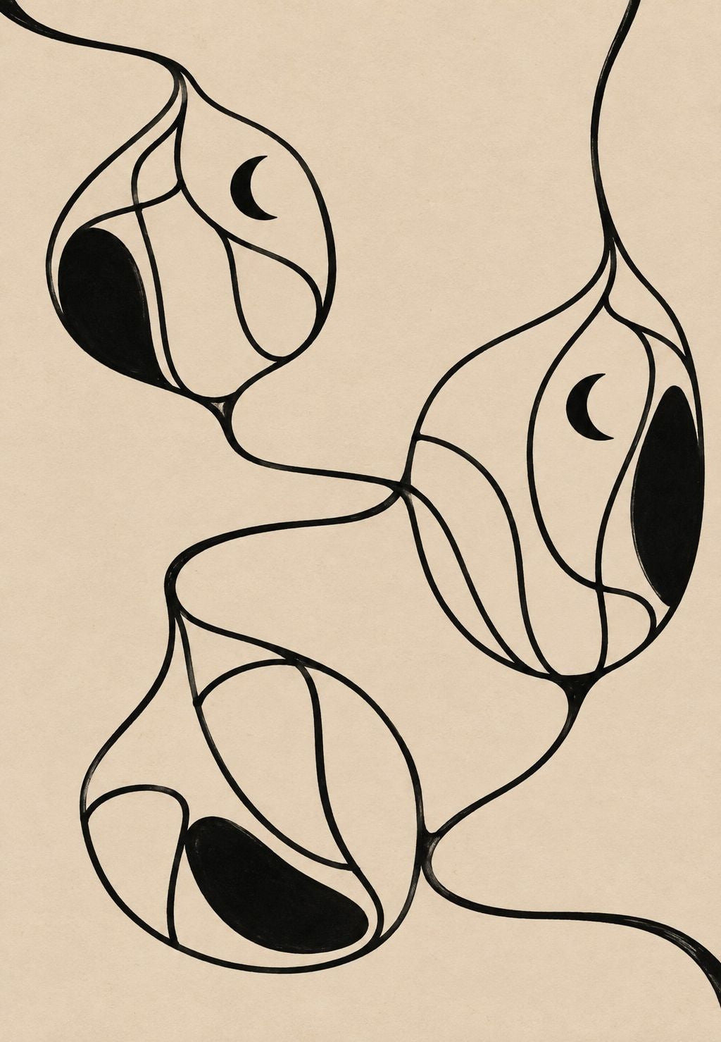 Sinuous Shapes with Crescent Moons