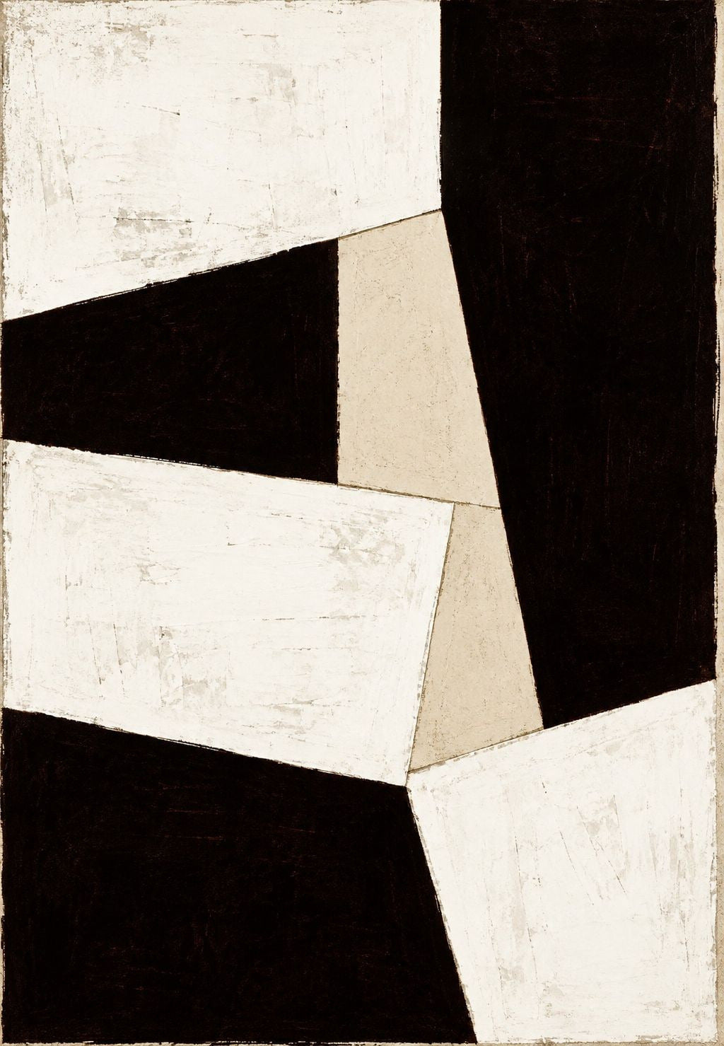 Fragmentos en negro, blanco y arena