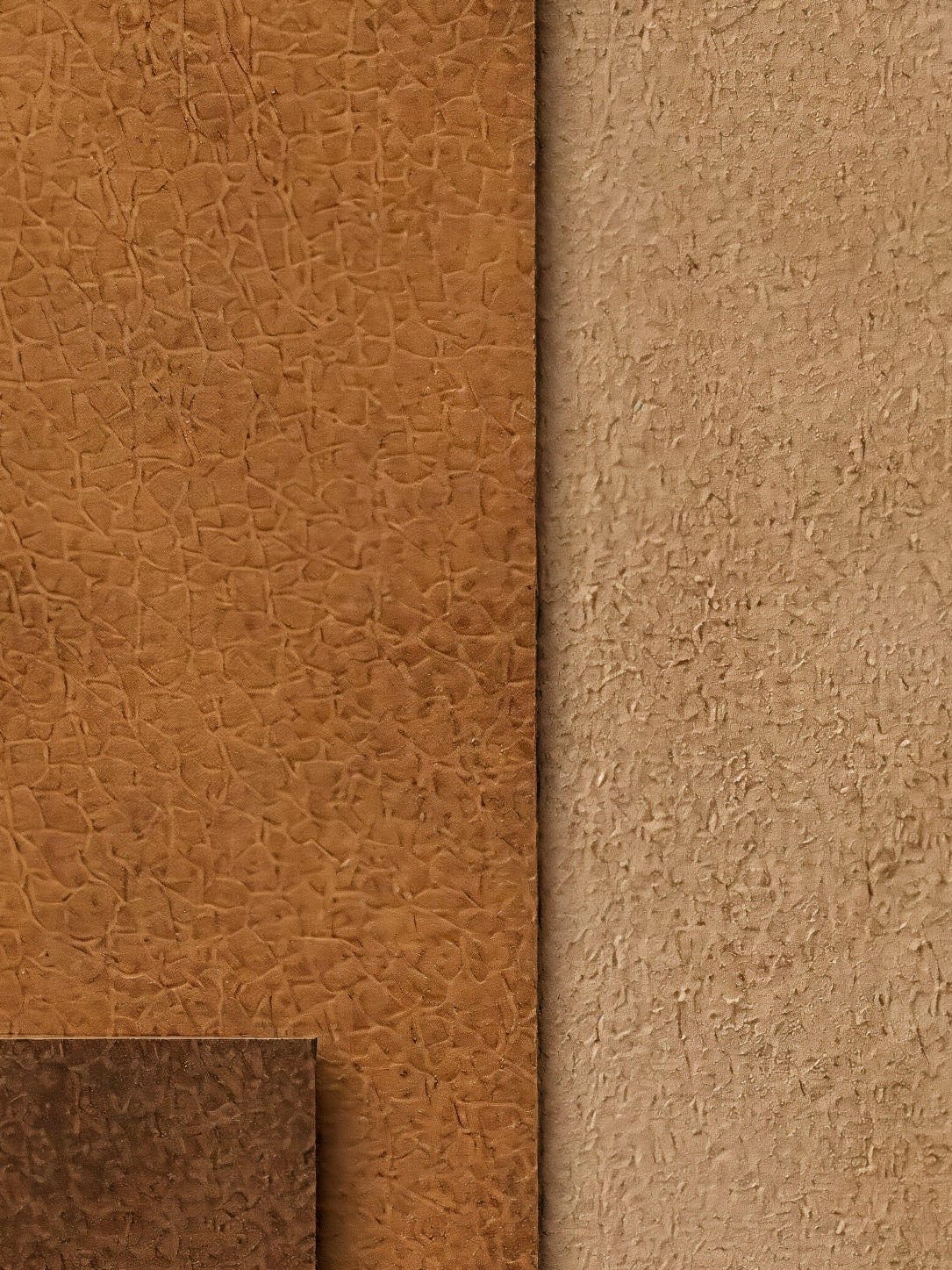 Detail a taille reelle du tirage, affiche art geometrie rustique matieres terre