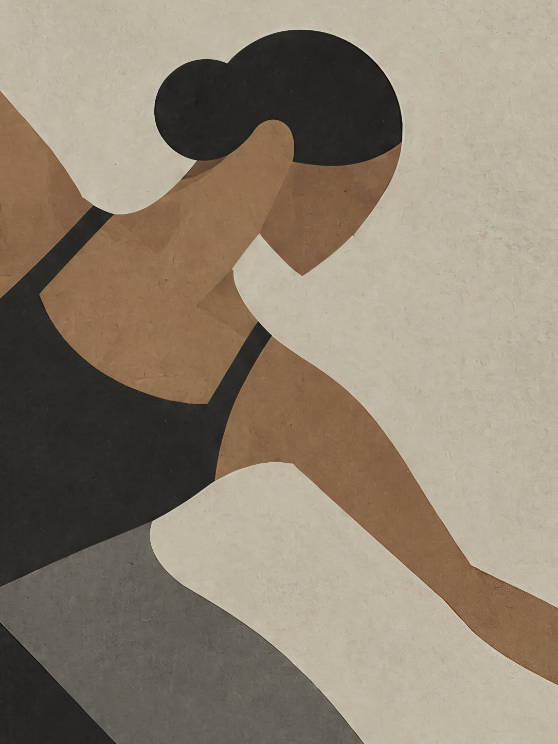 Detail a taille reelle du tirage, affiche art la danseuse a la robe noire