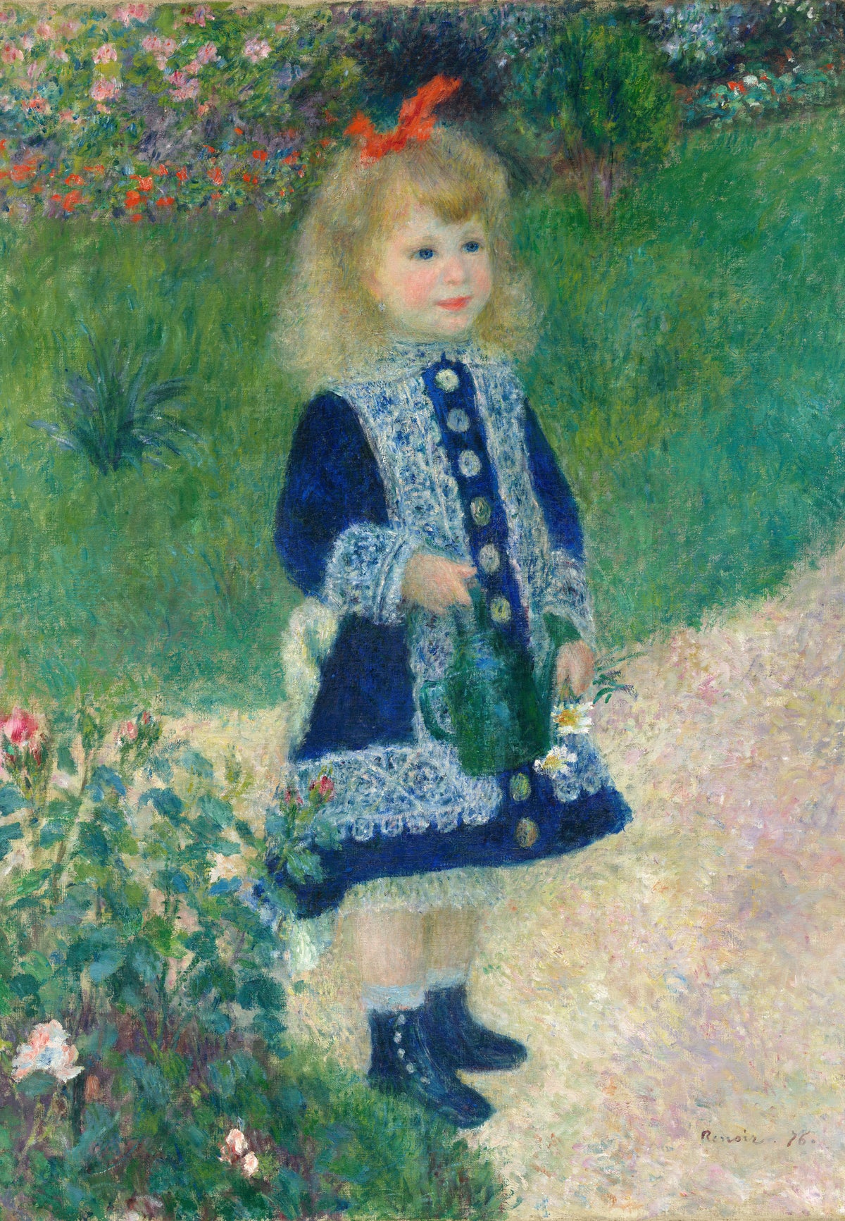 Bambina con innaffiatoio