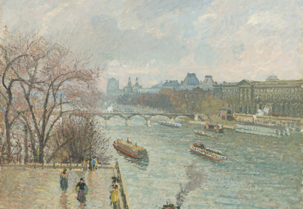 Louvre, odpoledne, deštivé počasí