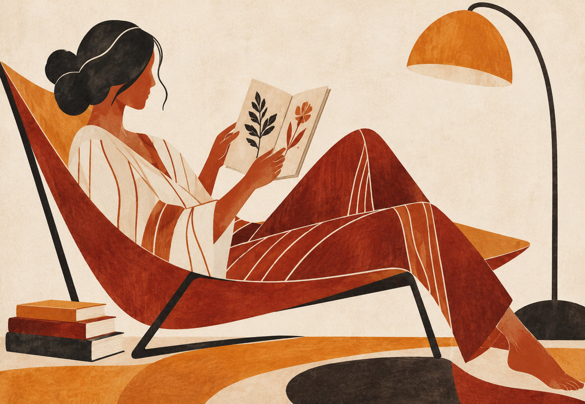 Lecture dans le fauteuil suspendu (Paysage)