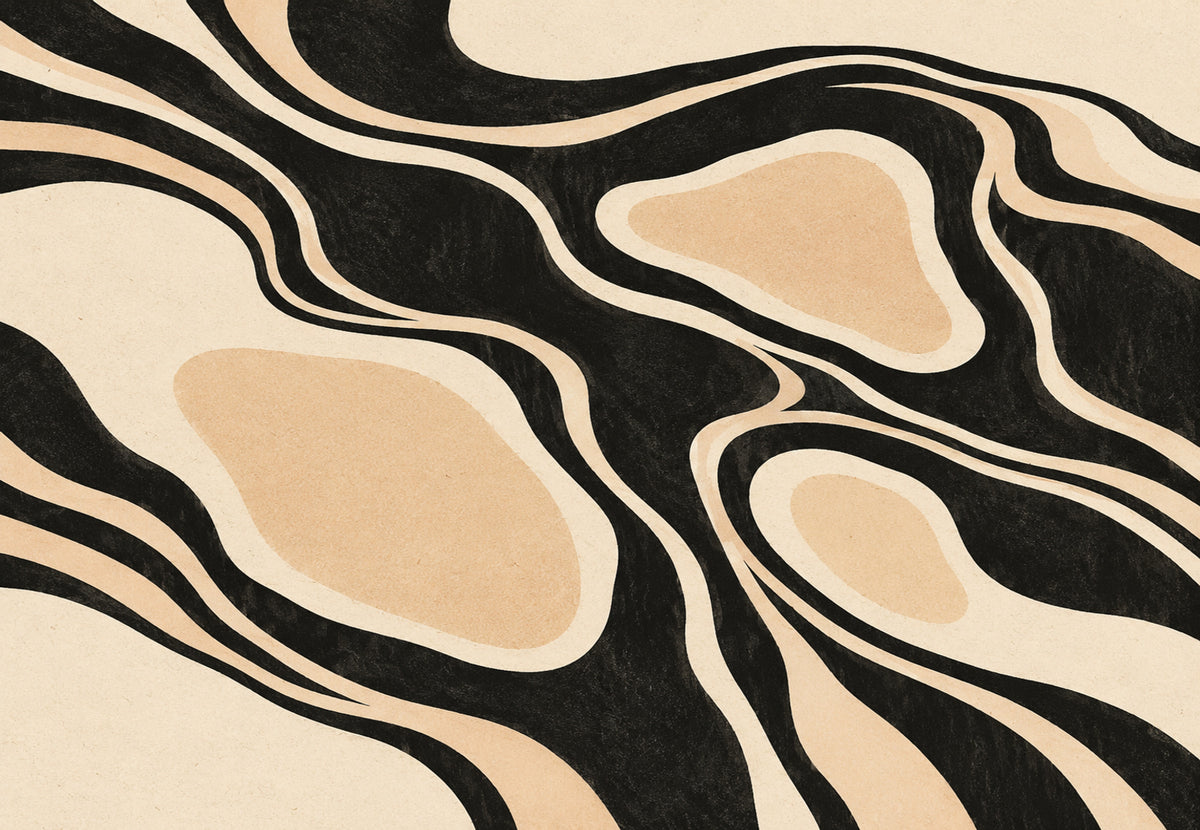 Sand and Ink Meanders (Landscape)