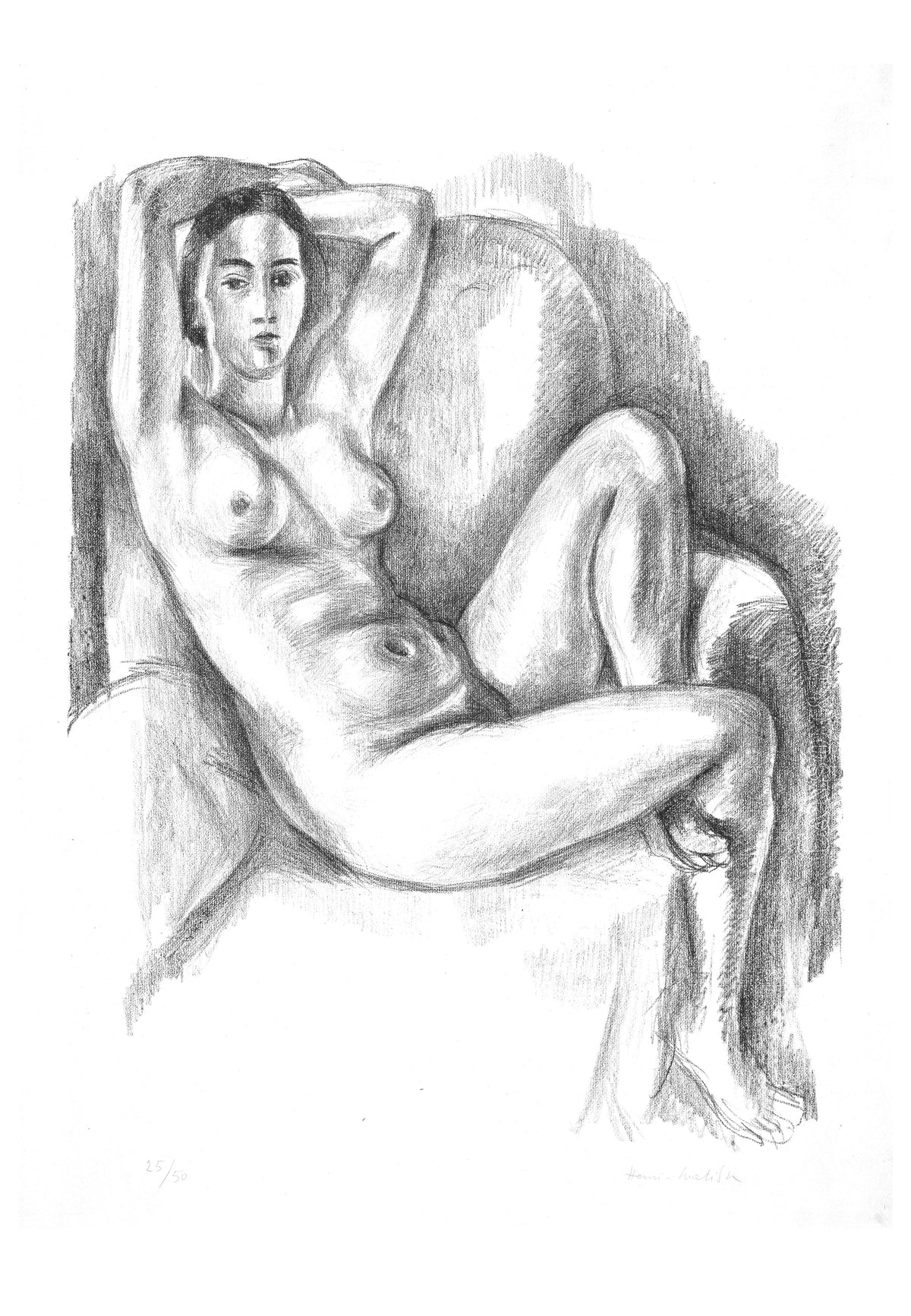 Nude with Blue Cushion