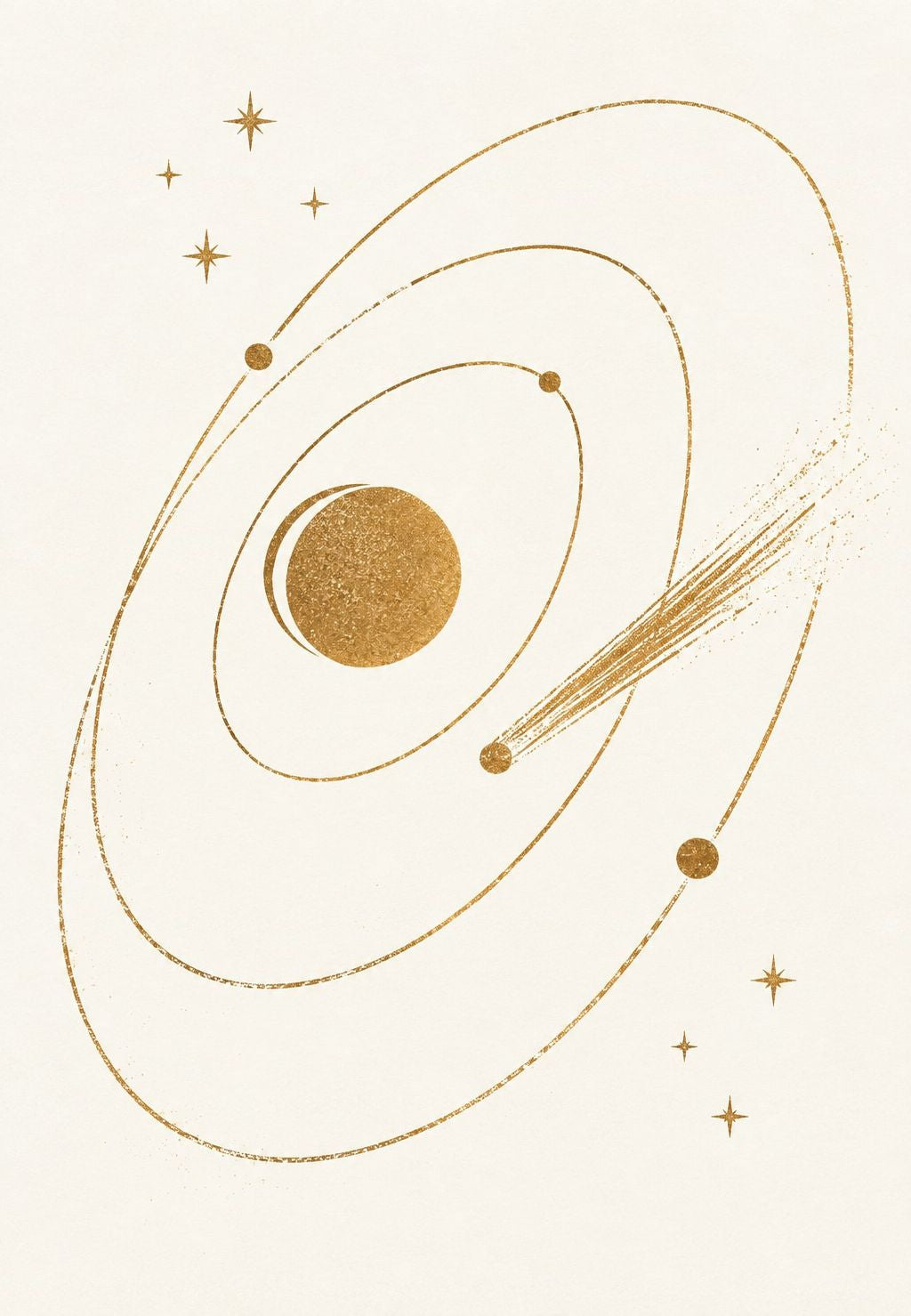 Orbite e cometa dorate