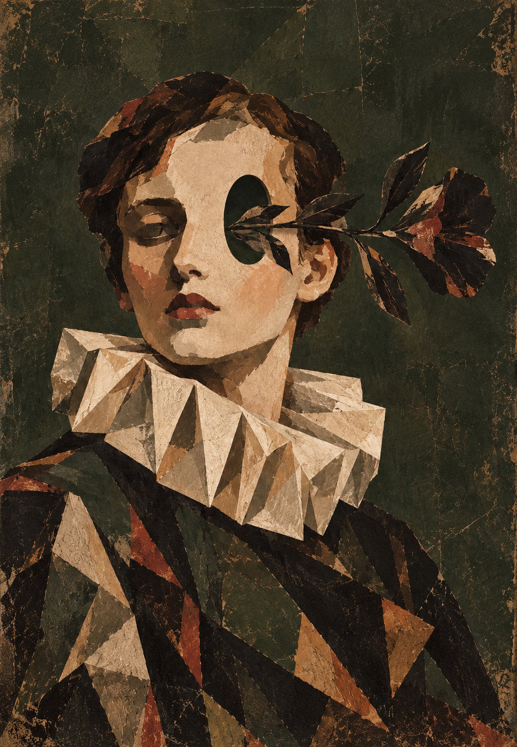 Ritratto con fiore nero