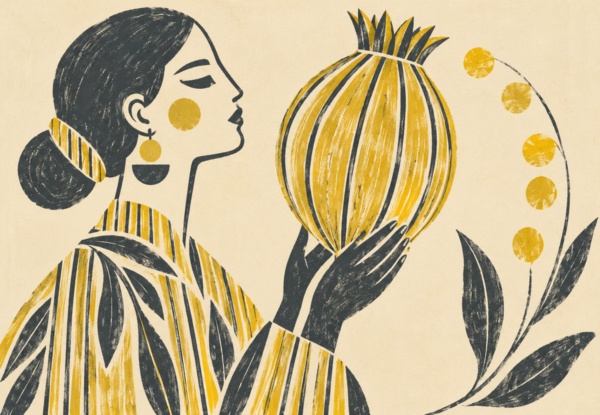 Profile with the Crowned Pomegranate (Landscape)