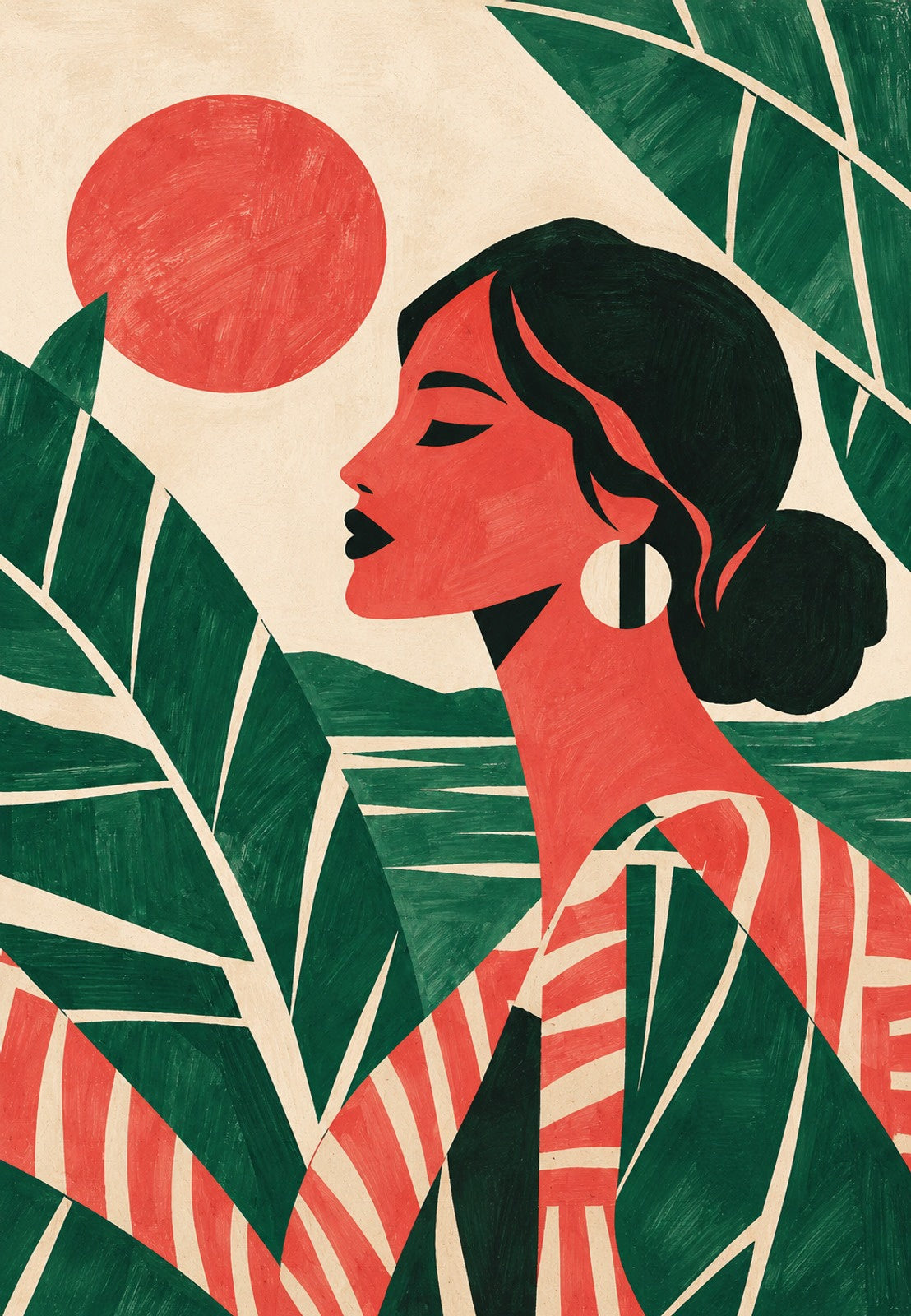 Profilo al sole tra le palme