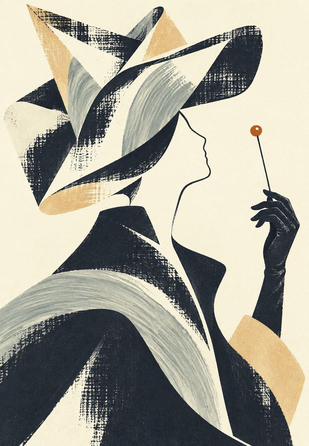 Elegant Profile in a Wide-Brimmed Hat
