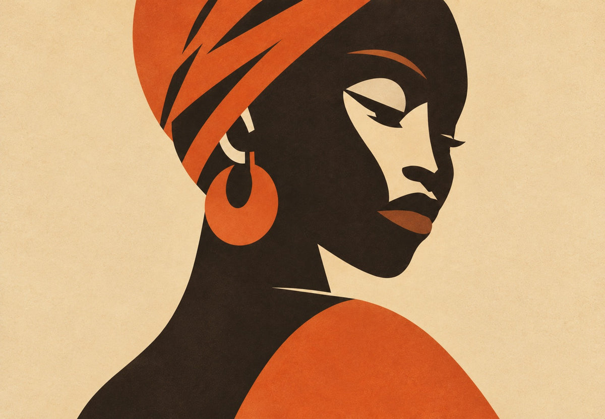Silhouette au turban orange (Paysage)