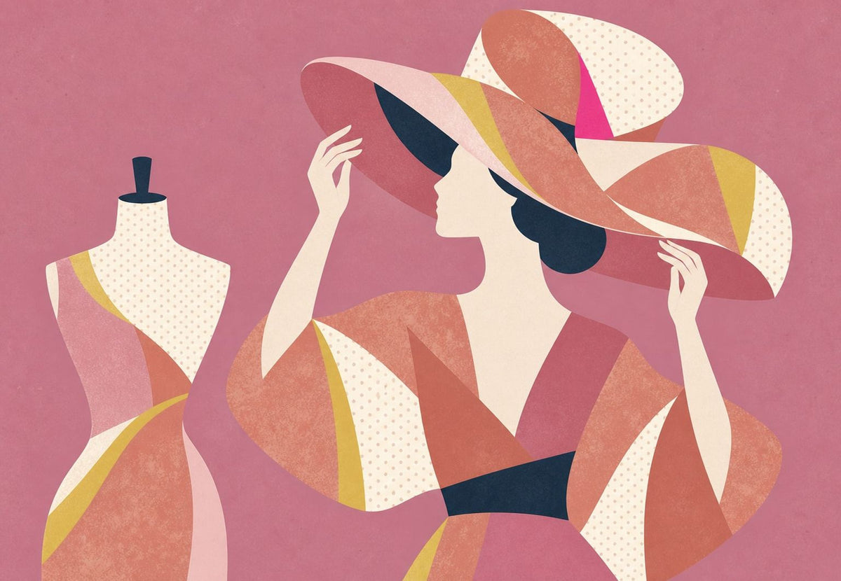 Elegant silhouette in a wide hat