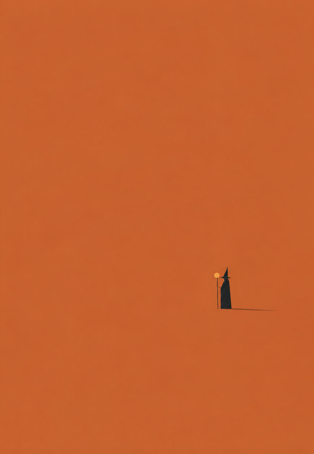 Lonely Witch with a Glowing Staff